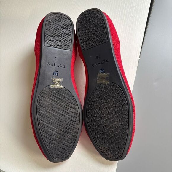 Rothy’s the square toe flats cardinal red 7.5 - Picture 10 of 12